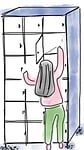 locker, storage, girl