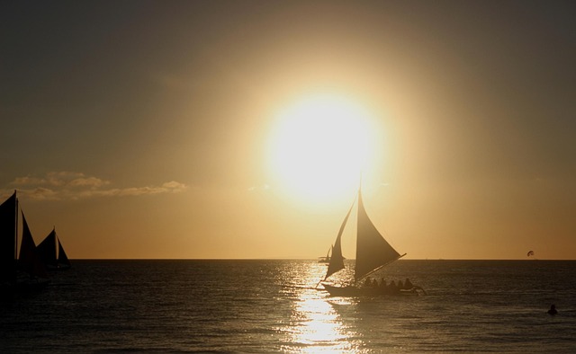 Free Sunset Boat photo and picture
