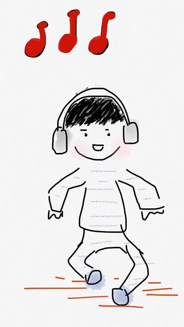 Free boy dance music illustration