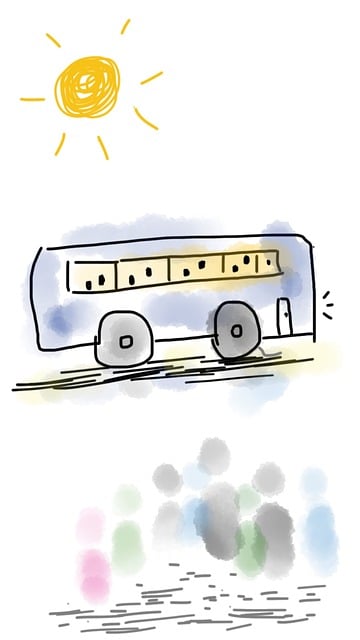Free bus people passengers illustration