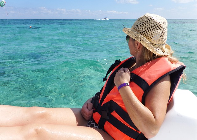 Karibik, Meer, Strand, Tretboot, Frau