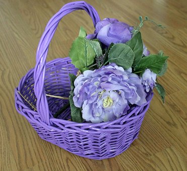 Ostern, Korb, Lila Korb, Lila Blumenkorb