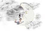 moon, clouds, dream