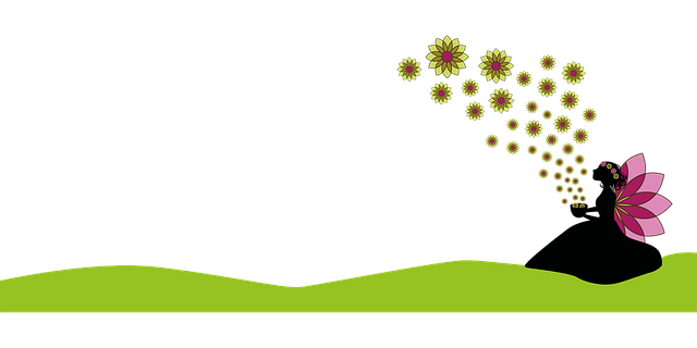Free elf beautiful flowers sitting vector
