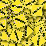 road sign, usa, trouble