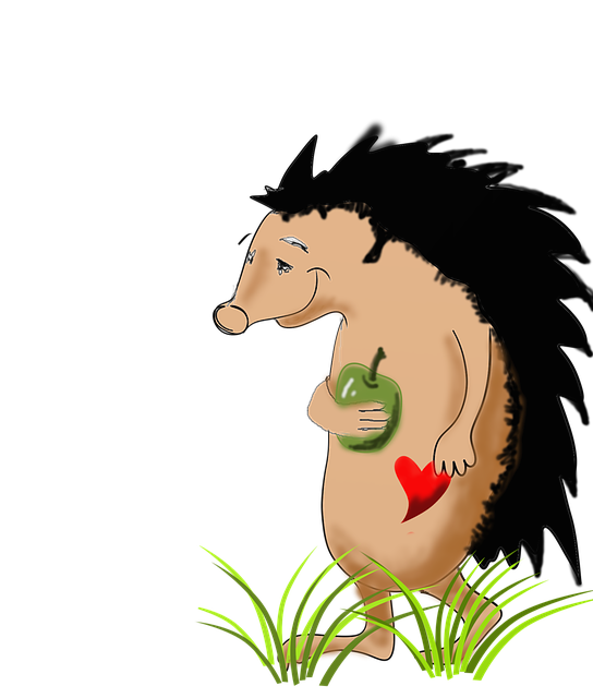 Free hedgehog animal comic illustration