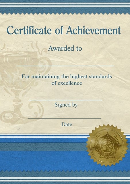 Free certificate achievement template illustration