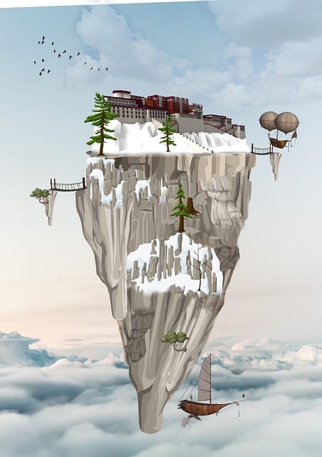 Free castle mountain snow illustration