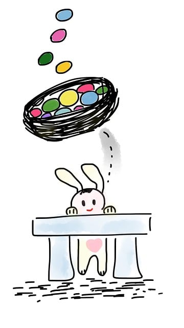 Free easter bunny eggs illustration