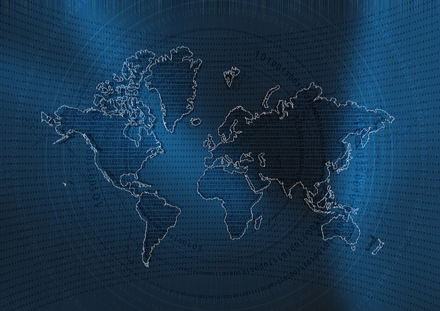 Free abstract world map geometric illustration