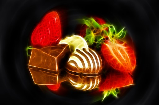 Morango, Chocolate, Design, Fractal