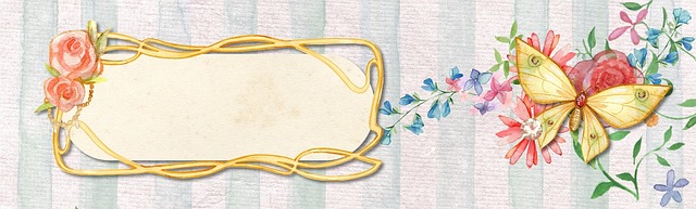 Free flower butterfly banner illustration