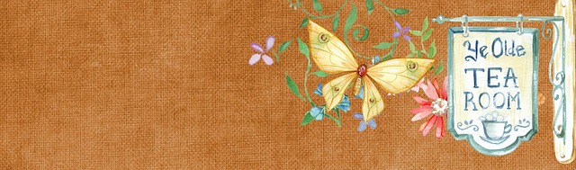 Skilt, Te, Blomst, Sommerfugl, Banner