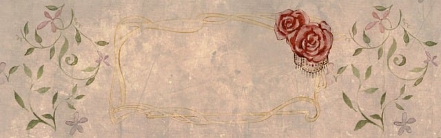 Free vintage rose banner illustration