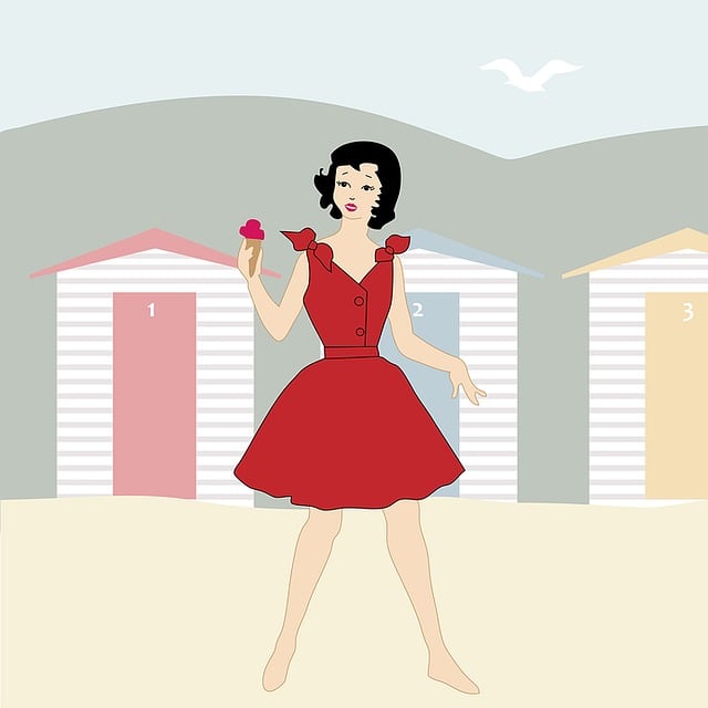 Free girl woman beach illustration
