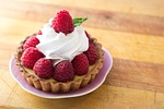 dessert, raspberries, whip cream