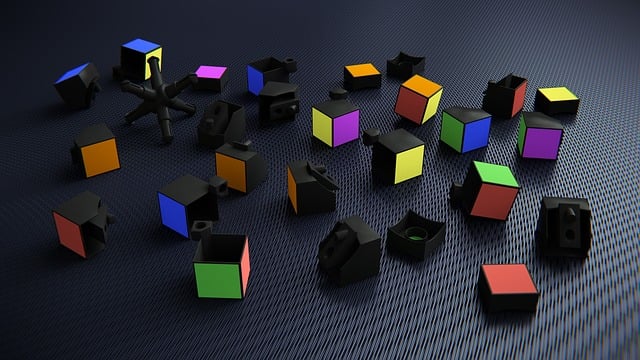 Free rubik's cube 3d broken illustration