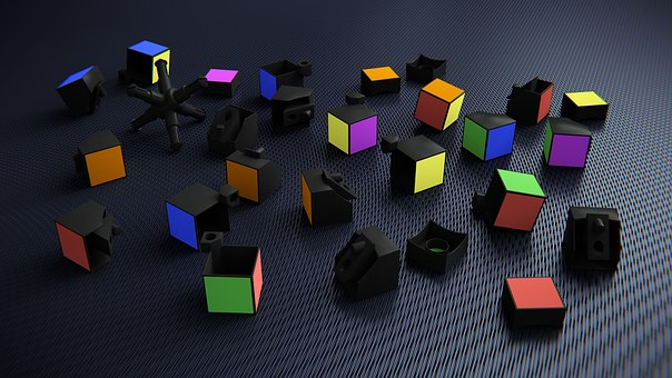 Rubikova Kostka, 3D, Zlomený, Položky