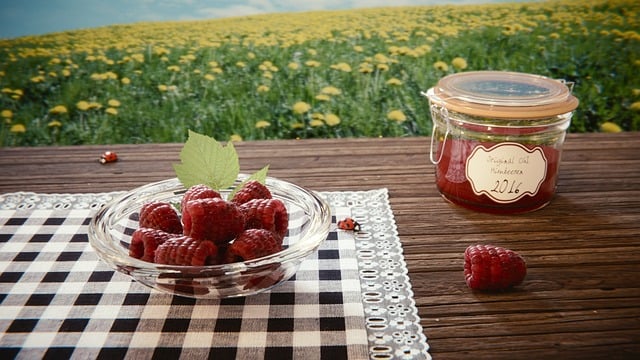 Free raspberries ladybug 3d illustration