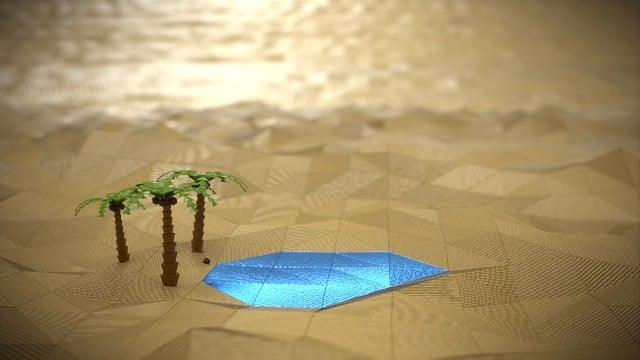 Download free HD stock image of Oasis Palm Trees Free oasis palm trees desert illustration