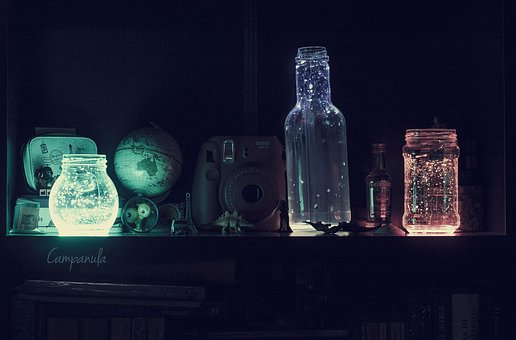 Licht, Gläser, Phosphoreszierend