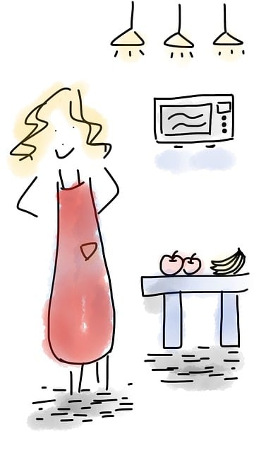 Free mom cooking kitchen illustration