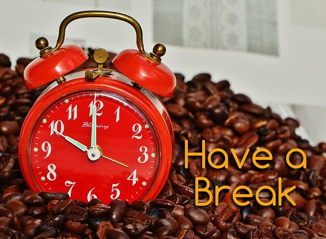 Free coffee break break alarm clock illustration
