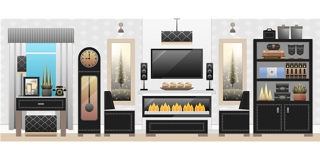 Free living room room interior illustration