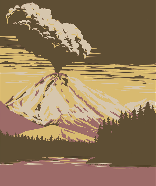 Free boom eruption nature vector