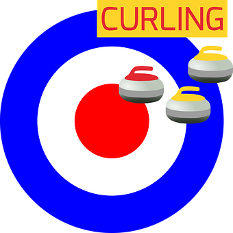 Curling, Ice, Icon, Olympics, Poster