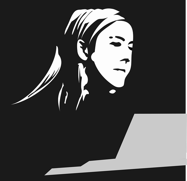 Free conference laptop spokesperson vector