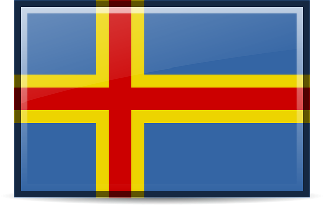 Free aland islands flag icons vector