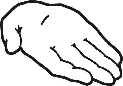 A drawing of an outstretched hand to signify need