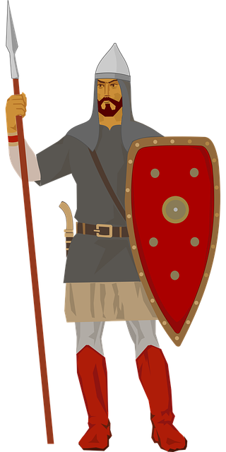 Free warrior middle ages fighter vector
