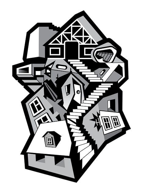 Free city composition escher vector