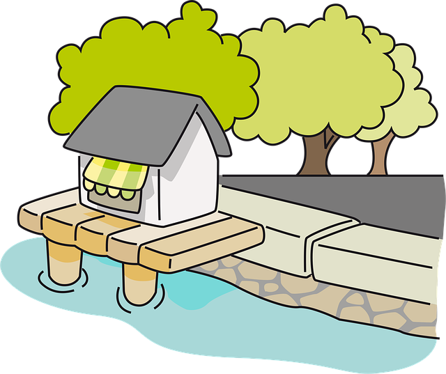 Free chalet nature pier illustration