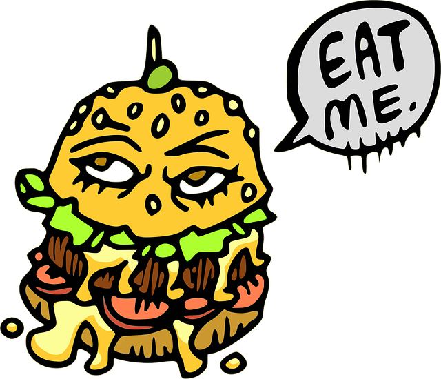 Free bubble burger cartoon illustration