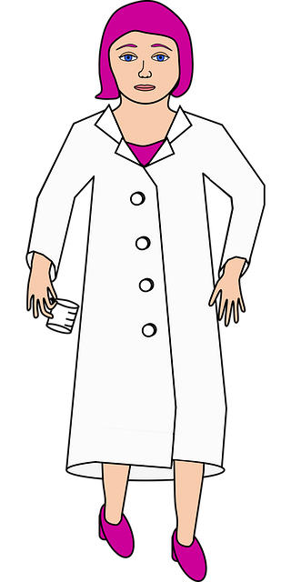 Free chemist female lab coat vector