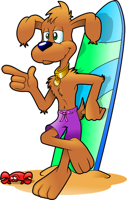 Free anthropomorphized animals beach bermuda vector