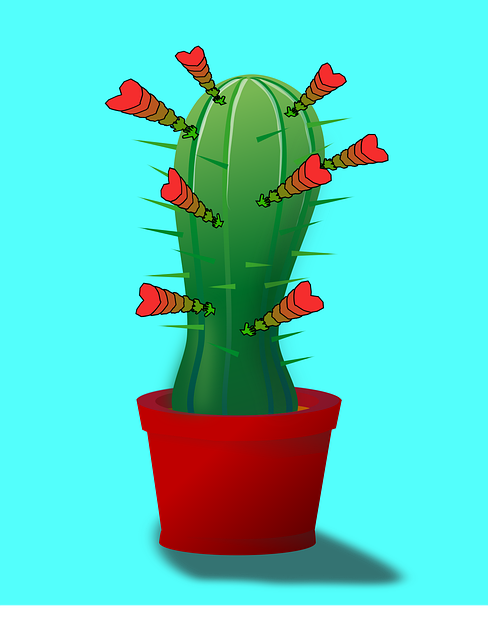 Free cactus flower hand vector