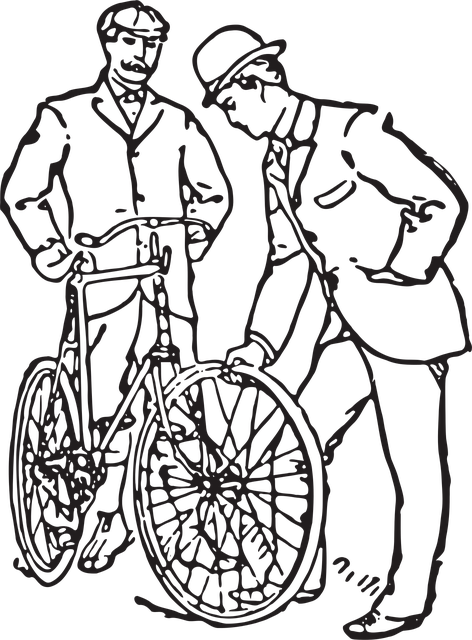 Free antique bicycle men vector