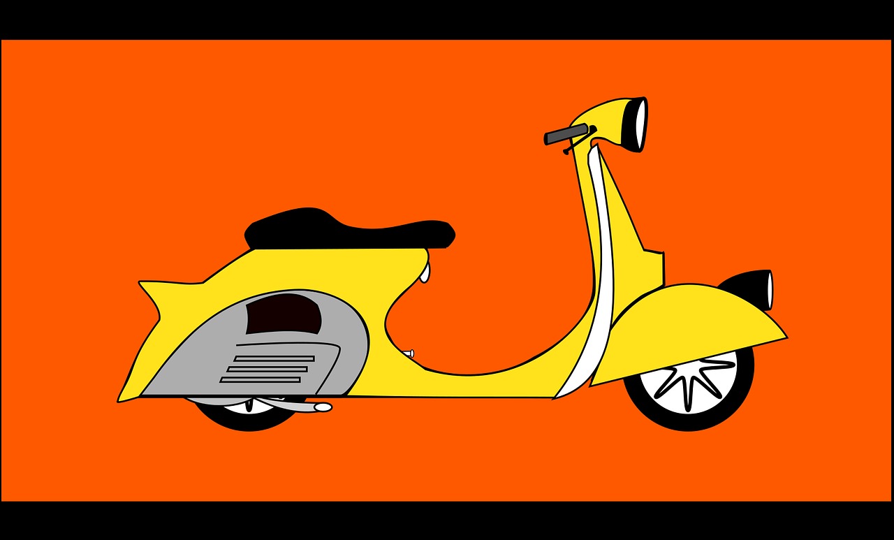 Download free HD stock image of Coloring Scooter Free coloring scooter yellow vector