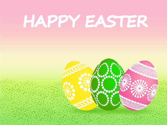 Free decorated easter eggs illustration