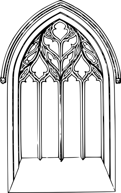 Free arch church window vector