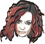 disheveled, face, female
