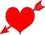 arrow, couple, heart