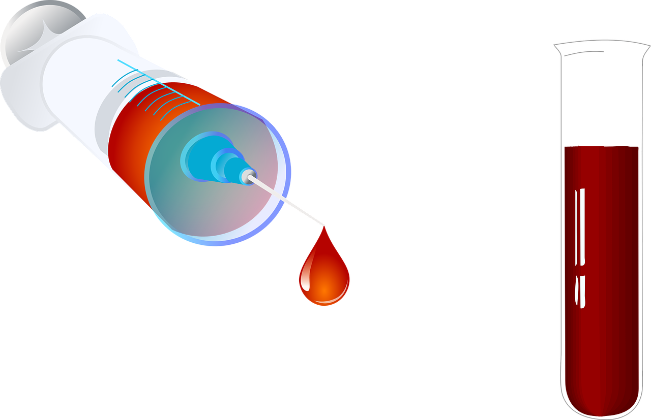 syringe and blood test tube