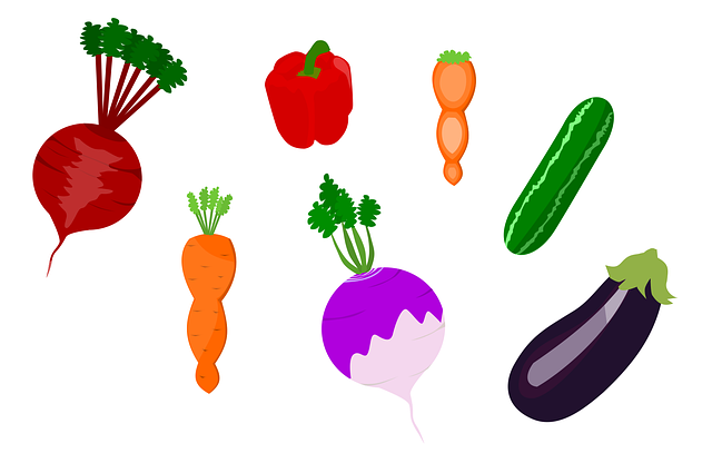 Free vegetables fruits healthy vector
