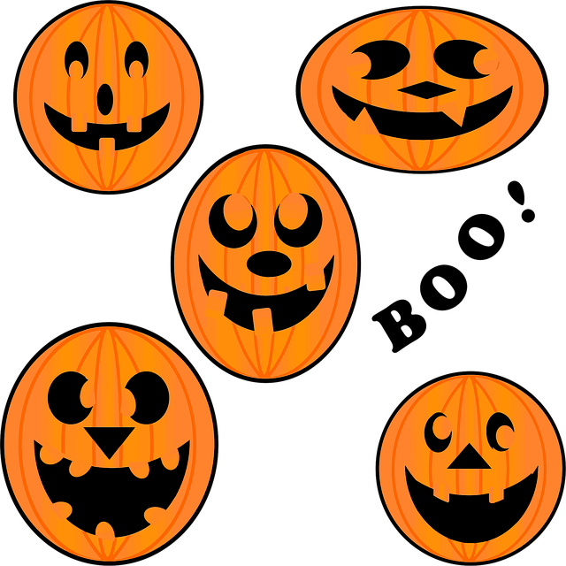 Free carved halloween pumpkins vector