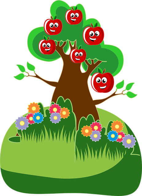 Free anthropomorphic apples colorful illustration